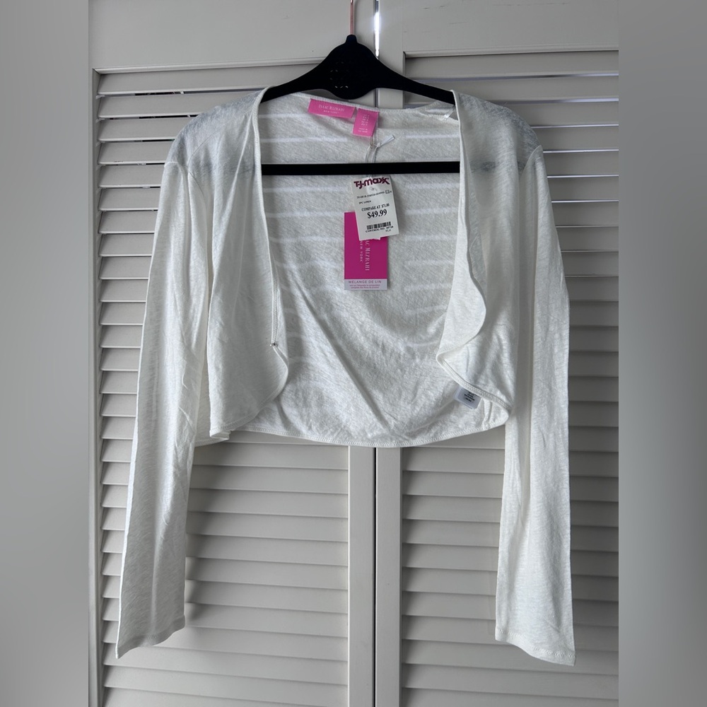 Isaac Mizrahi White Crop Sweater